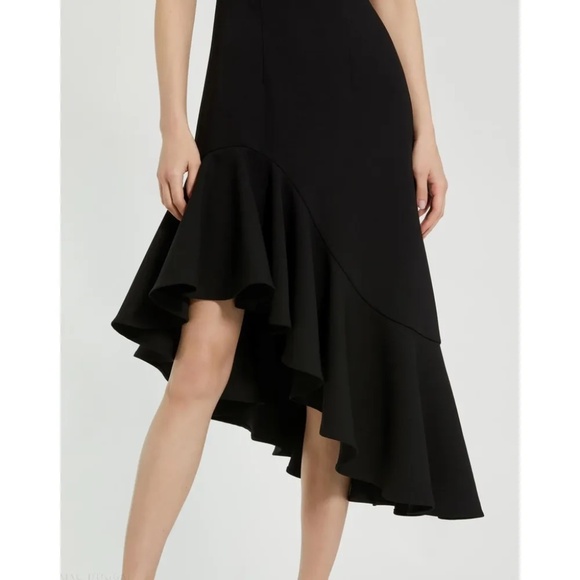 NWT Mac Duggal Crepe 3/4 Sleeve Asymmetrical Hem Dress - size 10 - Picture 3 of 6